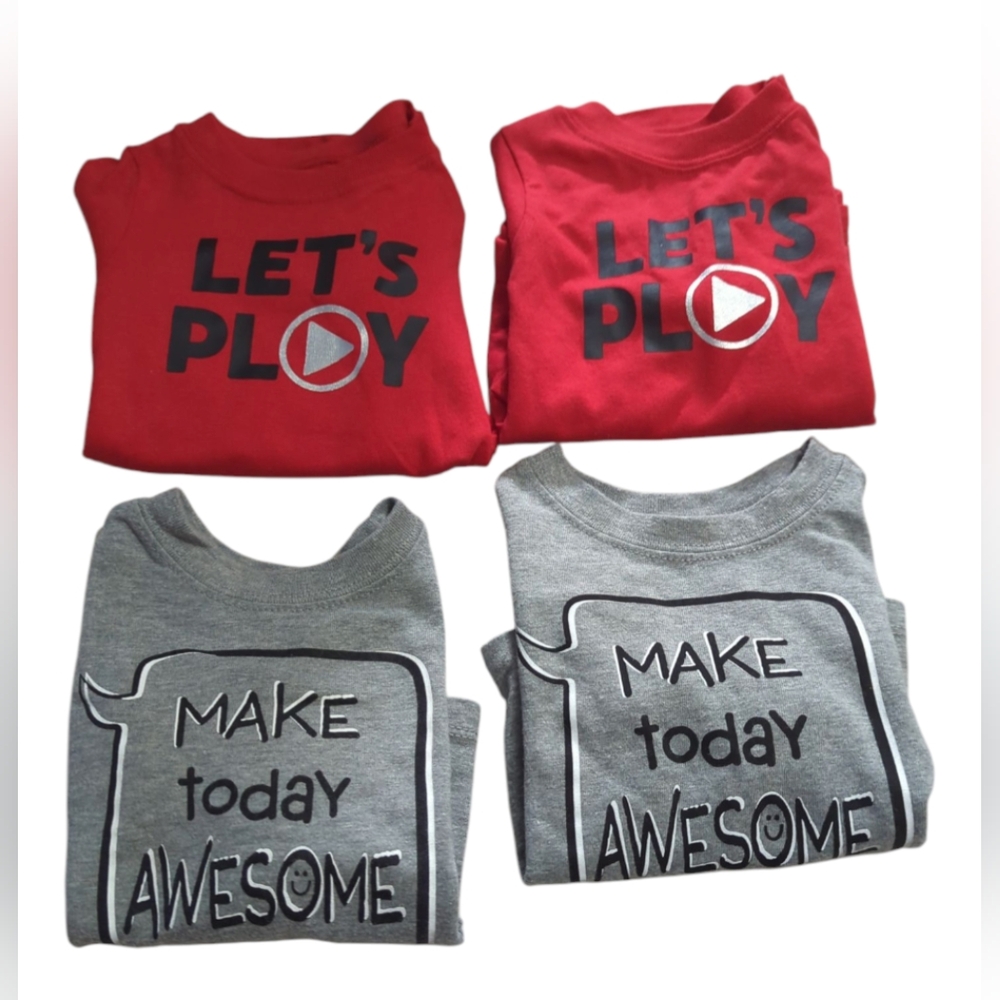 Garanimals Bundle Of Twin 2 Shirts And 2 Bodysuits Size 3-6 Months.